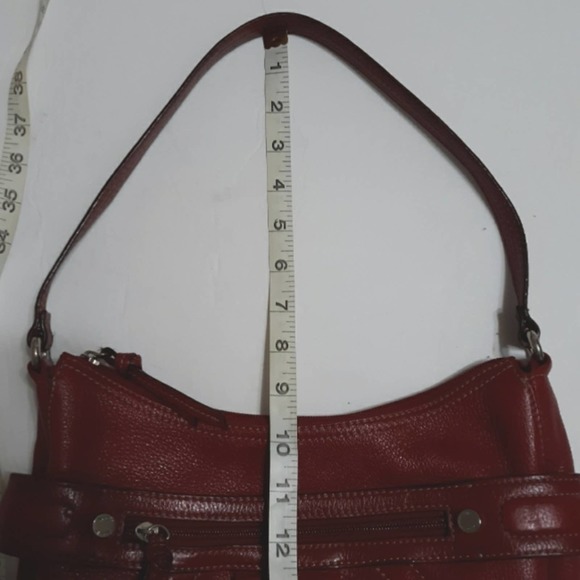 Tignanello red shoulder bag pebbled leather Y2K 90s style - Picture 8 of 15